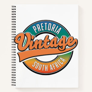 Pretoria south africa vintage logo notebook
