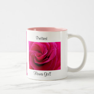 Prettiest Flower Girl Mug Pink Rose Flower Wedding