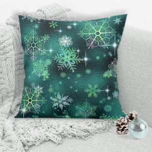 Prettiest Snowflakes Pattern Green ID846 Cushion