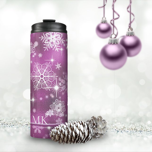 Prettiest Snowflakes Pattern Orchid Pink ID846 Thermal Tumbler (Creator Uploaded)