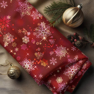 Prettiest Snowflakes Pattern Red ID846 Fabric
