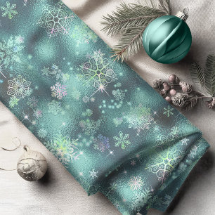 Prettiest Snowflakes Pattern Teal ID846 Fabric
