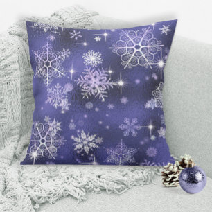 Prettiest Snowflakes Pattern Violet ID846 Cushion