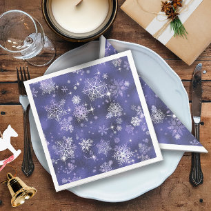 Prettiest Snowflakes Pattern Violet ID846 Napkin