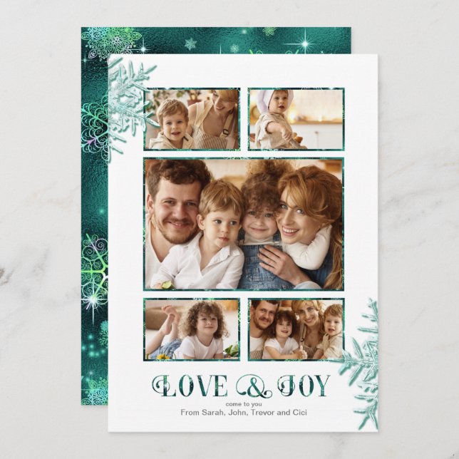 Prettiest Snowflakes Photo Template Green ID846 (Front/Back)