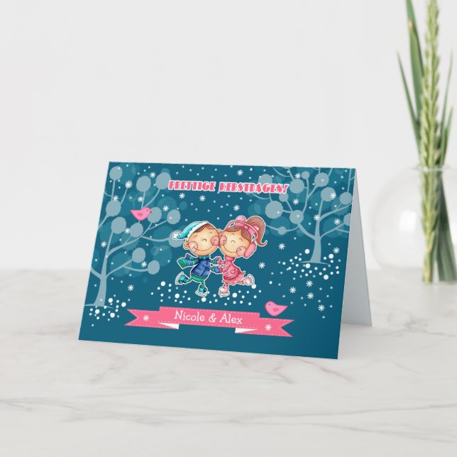 Prettige Kerstdagen. Christmas Card in Dutch (Front)