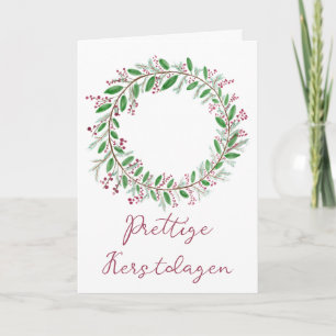 Prettige Kerstdagen, Dutch Christmas Wreath Holiday Card