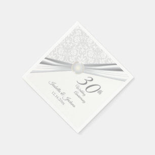 Pretty 30th  Wedding Anniversary Design Napkin