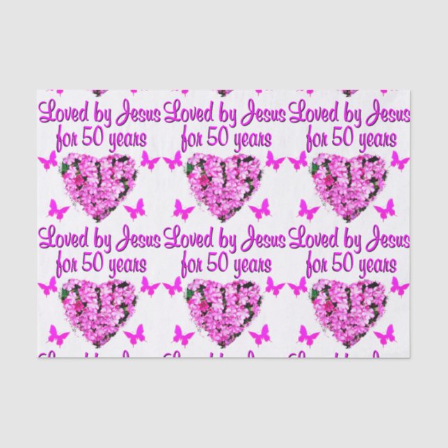PRETTY 50TH BIRTHDAY TISSUE PAPER (Front)