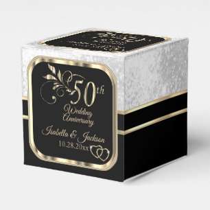 Pretty 50th Wedding Anniversary Favour Box