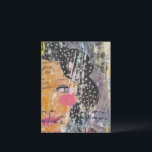 pretty abstract collage with face postcard<br><div class="desc">A beautiful abstract mixed media collage with a face</div>