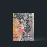 pretty abstract collage with face postcard<br><div class="desc">A beautiful abstract mixed media collage with a face</div>