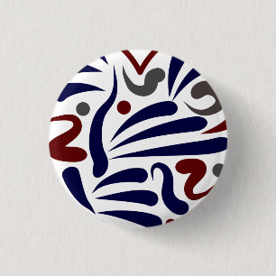 Pretty abstract heart pattern 3 cm round badge