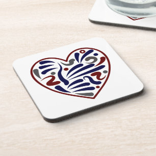 Pretty abstract heart pattern coaster