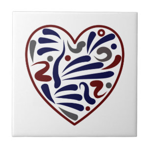 Pretty abstract heart pattern tile