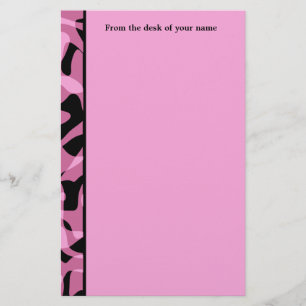 Pretty abstract lavender and black stationery