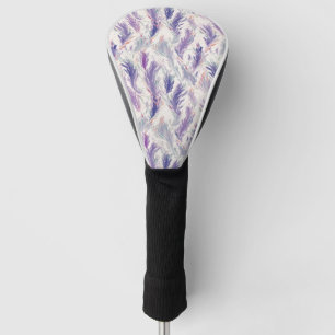 Pretty Abstract Modern Floral Feather Pattern Golf Head Cover