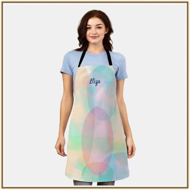 Pretty Abstract Pastel Dreamy Ellipses  Apron (Creator Uploaded)