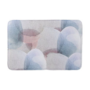 Pretty Abstract Pastel Watercolor Shapes Bath Mat