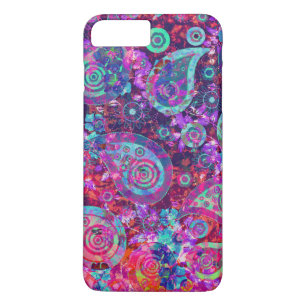 Pretty Abstract Pink and Aqua Paisley Case-Mate iPhone Case