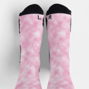 Pretty Abstract Pink and White Clouds Pattern Socks
