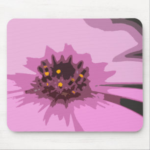 Pretty Abstract Pink Daisy Flower Mouse Pad