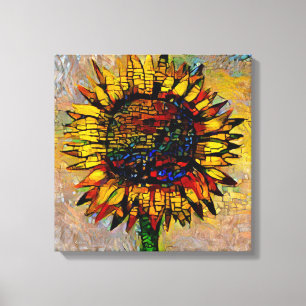 Pretty Abstract Sunflower Painting Canvas Print