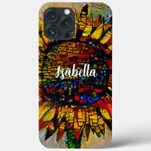 Pretty Abstract Sunflower Painting iPhone 13 Pro Max Case