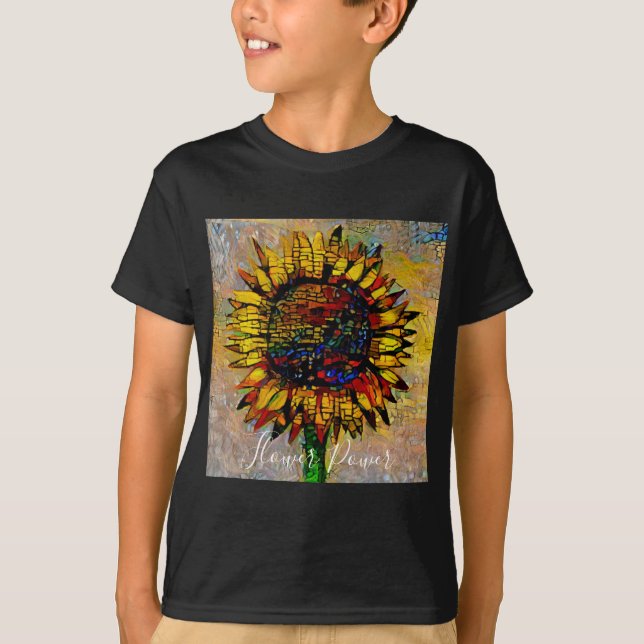 Pretty Abstract Sunflower Painting T-Shirt (Front)