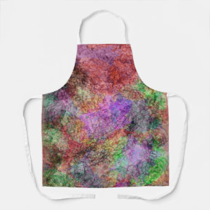 Pretty Abstract Swirls of Colours Grey Squiggles Apron