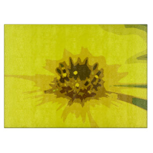 Pretty Abstract Vivid Yellow Daisy Flower Cutting Board