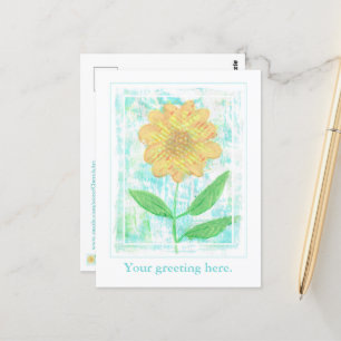 Pretty Abstract Yellow Daisy Postcards