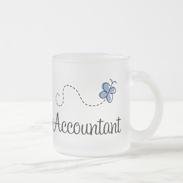 Pretty Accountant Frosted Glass Coffee Mug (Right)
