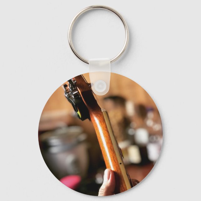 Pretty Acoustic Guitar Key Ring (Front)