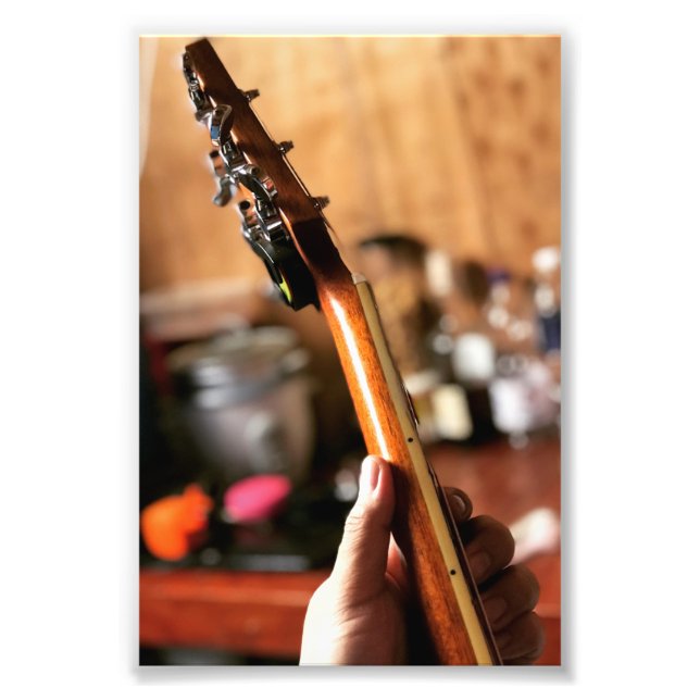 Pretty Acoustic Guitar Photo Print (Front)