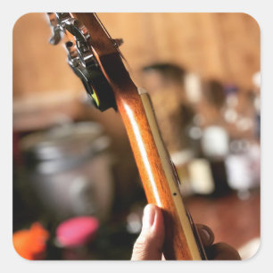 Pretty Acoustic Guitar Square Sticker