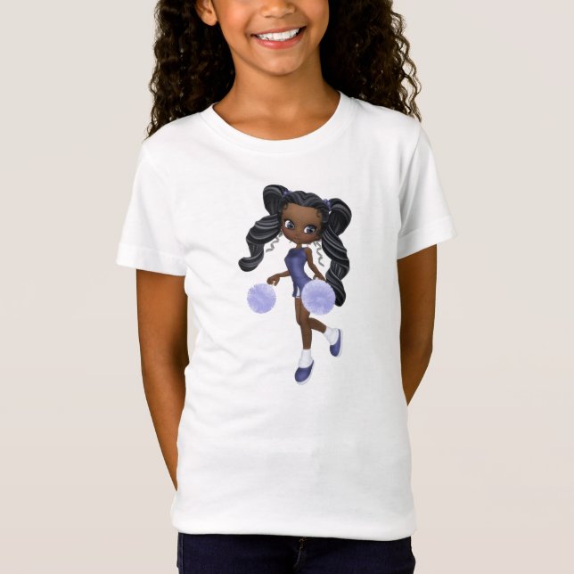 Pretty African American Cheerleader Baby Doll T-Shirt (Front)
