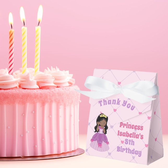 Pretty African American Princess Birthday Party Favour Box (Creator Uploaded)
