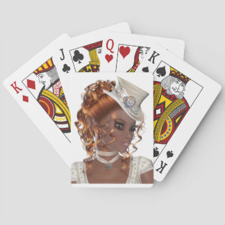 Pretty African American Woman Playing Cards