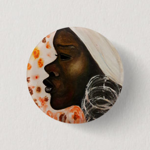 Pretty African Woman Button