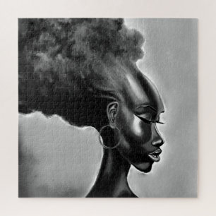 Pretty African Woman Jigsaw Puzzle Painting