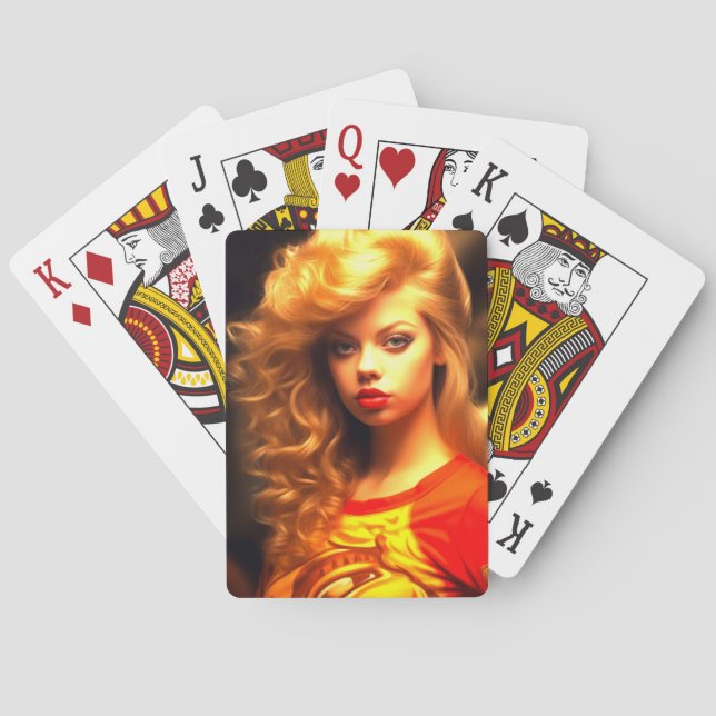 Pretty Ai Lady Playing Cards (Back)