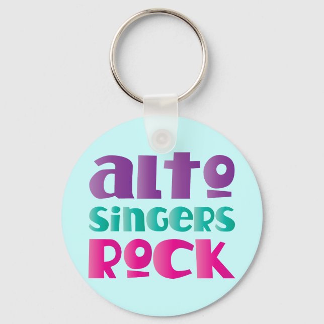 Pretty Alto Singers Rock Gift Key Ring (Front)