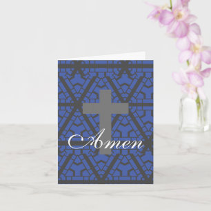 pretty AMEN with CROSS on design pattern Card
