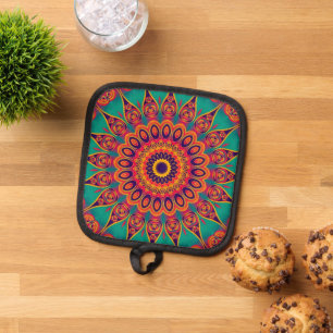 Pretty And Colourfully Mandala / Kaleidoscope 21 Pot Holder