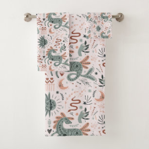 Pretty and cute animal pattern for lovely girl bath towel set