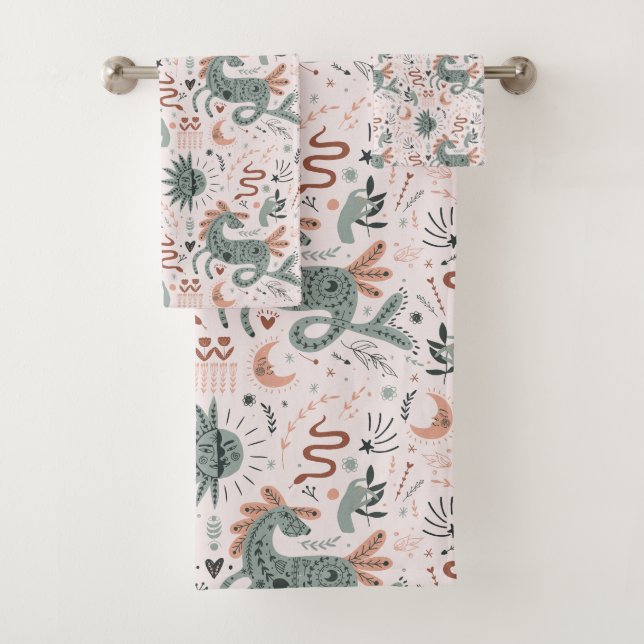 Pretty and cute animal pattern for lovely girl bath towel set (Insitu)