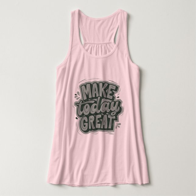 Pretty and cute cool motivational text pink modern singlet (Design Front)