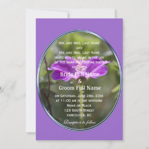 Pretty and elegant purple garden flower wedding invitation