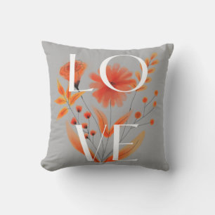 Pretty and simple orange flowers home decor outdoo cushion